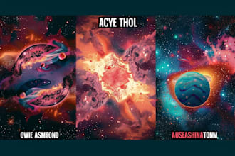 make amazing retro cosmic poster or flyer for your event