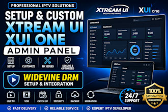 setup custom xtream ui, xui one admin panel, issue fixing, widevine drm setup