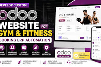 develop odoo website for gym fitness booking erp automation