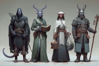 design a dnd party art and group art