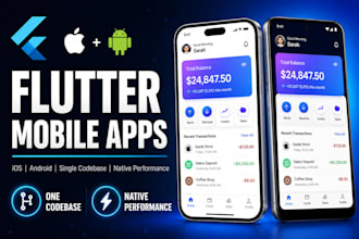 develop flutter mobile app for android and ios