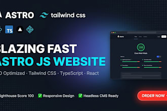 build a responsive SEO optimized astro js website with tailwind CSS react js