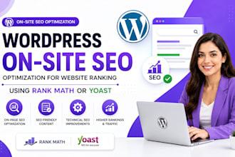 wordpress on site SEO optimization for website ranking using rank math or yoast