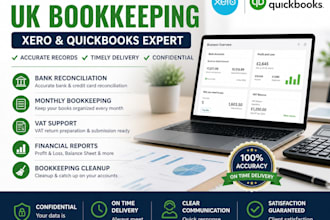 uk bookkeeping in xero or quickbooks with vat support