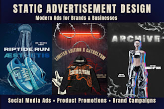 do cinematic streetwear poster design and fashion poster ads
