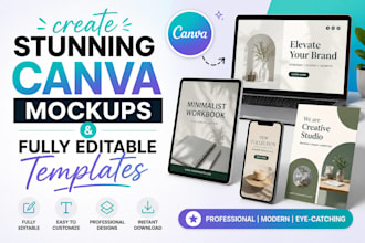 create stunning canva mockups and fully editable templates