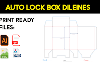 create custom box packaging  dieline, cut line and templates