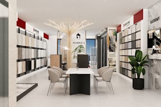 design 3d faucet showroom, granite, ceramic tile, 3d tile display showroom