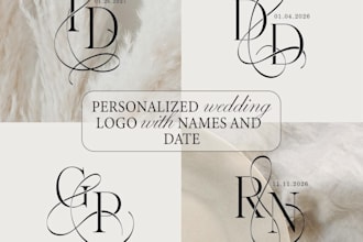 design minimal wedding logo, wedding monogram, and initials