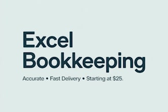do accurate bookkeeping and data entry in microsoft excel for small business
