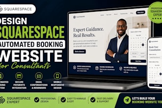 design squarespace automated booking website for consultants