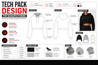do 3d fashion tech pack technical flat sketch tech pack cad and garments design