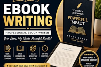 write ebook, ghostwrite ebook, and create professional ebook content