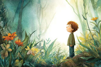 design whimsical children story book illustration