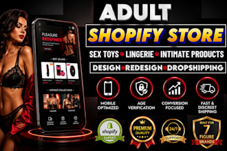 design adult shopify store 7figure adult toy lingerie website dropshipping store