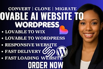 migrate lovable ai to wordpress, wix, redesign lovable on wordpress, squarespace