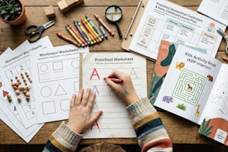 design a professional preschool homeschool curriculum and montessori worksheets