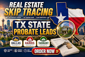 do fresh real estate skip tracing and texas probate leads