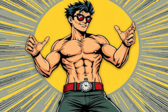 create cool retro comic art design illustration