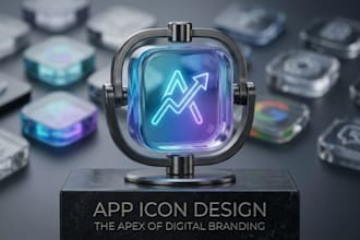design a modern minimalist gradient software app icon for your android
