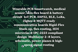 create pcb design, flex and rigid flex pcb layout for iot and wearable devices
