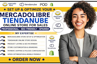 set up and optimize your mercado libre tiendanube online store for sales spanish