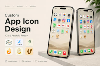 design modern minimalist app logo and icon design