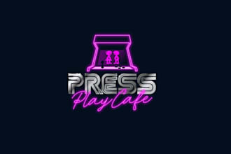 design video game cafe logo