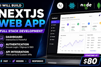 develop a modern nextjs web app dashboard or full stack application