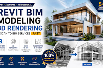 do revit bim modeling,3d rendering and scan to bim services fast
