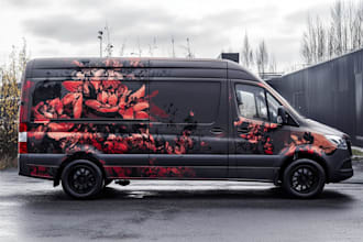 design flyer, brochure, car wrap,