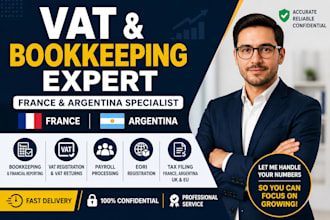do bookkeeping, vat registration, tax filing in france, argentina, europe