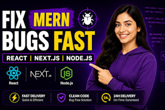 fix react next js node js bugs and errors fast