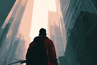 paint a watercolor house portrait or city space illustration