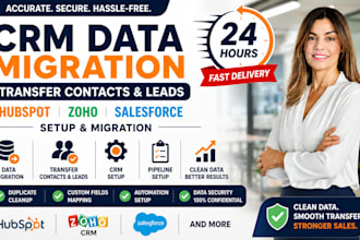 crm data migration, transfer contacts leads, hubspot zoho salesforce setup