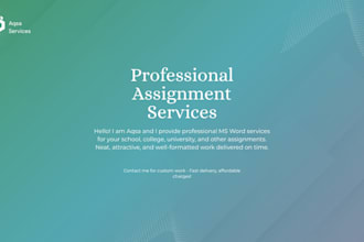 write a professional assigment