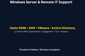 manage your windows server, AWS, vmware and datto rmm infrastructure remotely