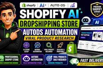 setup shopify ai dropshipping store autods automation viral product research