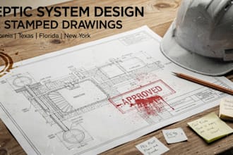 design septic system plans pe stamped drawings for permit approval USA ca tx fl
