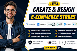 create expandcart zammit wuilt salla zid dropizi wizishop website store design