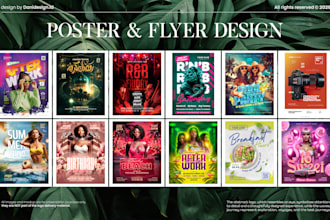 design music concert poster, festival event flyer and tour promo