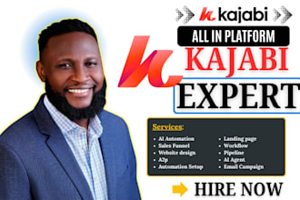 setup kajabi online course, membership website, sales funnel, kajabi automation