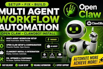 setup, fix, build multi agent workflow automation open claw, clawdbot install