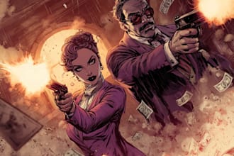 design comic book panels, covers, and storyboards