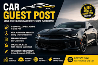 write publish auto guest posts, backlinks, automotive guest post