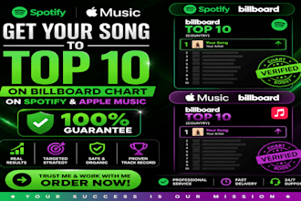 put your spotify music, apple music to top 10 on billboard chart