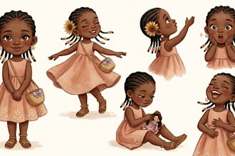 create  illustrations for your children learning book