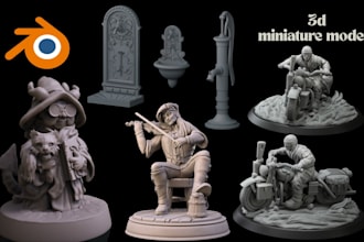 3d miniature model, dnd tabletop figure warhammer miniature stl file 3d printing