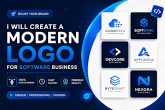 create a modern logo for software business startup