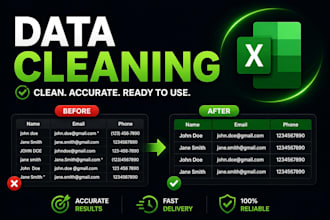 professionally clean, format, and deduplicate excel, CSV, and database data
